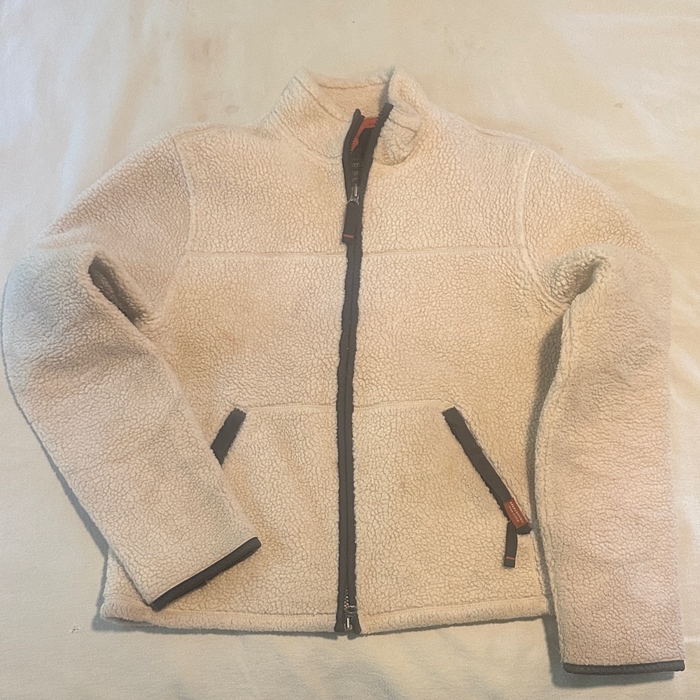 Vintage Abercrombie & Fitch Cream Sherpa Zip-Up Jacket